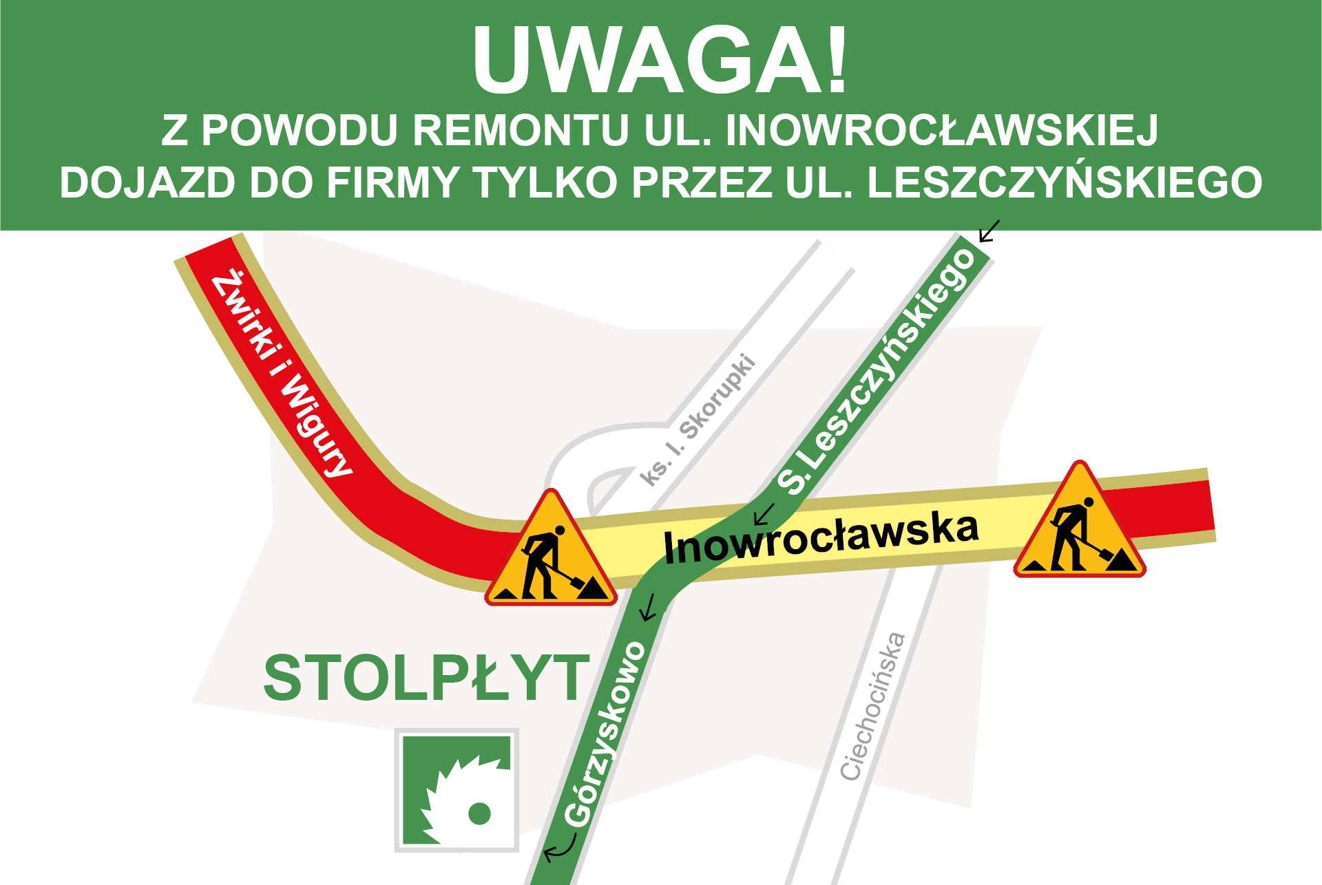 Mapa dojazdu do firmy Stolpłyt